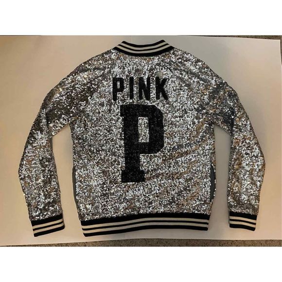 RARE Victoria's Secret Pink Full Sequin BLING Varsity Jacket Fashion Show 2013 C - Picture 3 of 15